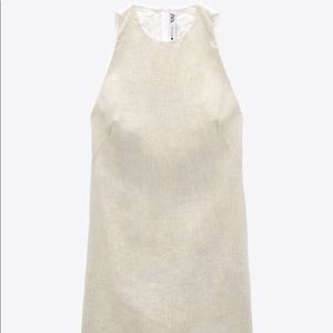 Zara NWT crochet back limited edition linen dress in natural  Size XL